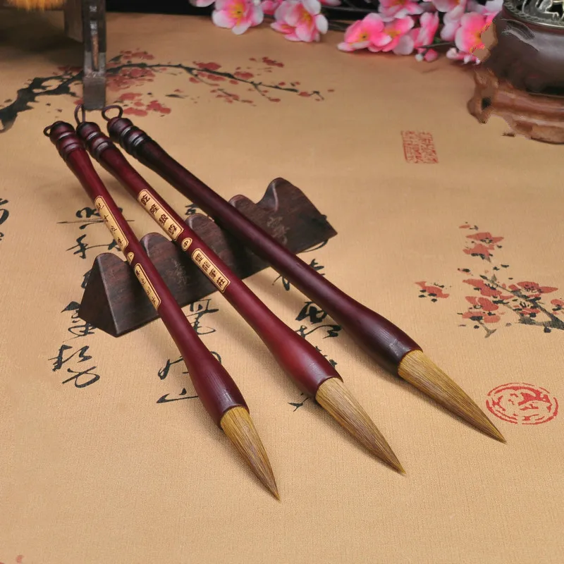 

3pcs/set Caligrafia Weasel Hair Chinese Calligraphy Brush Regular Script Official Script Painting Writing Brush Pen Tinta China