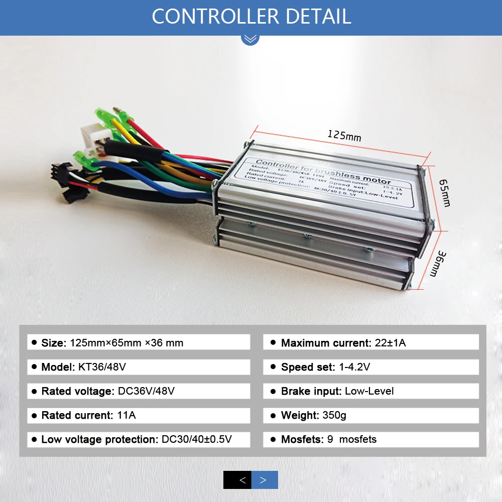 Electric Bicycle Conversion Kit, 22A Controller, 9 Mosfets, 36V, 48V, 500W, LCD LED Display, Ebike Parts, Accessories