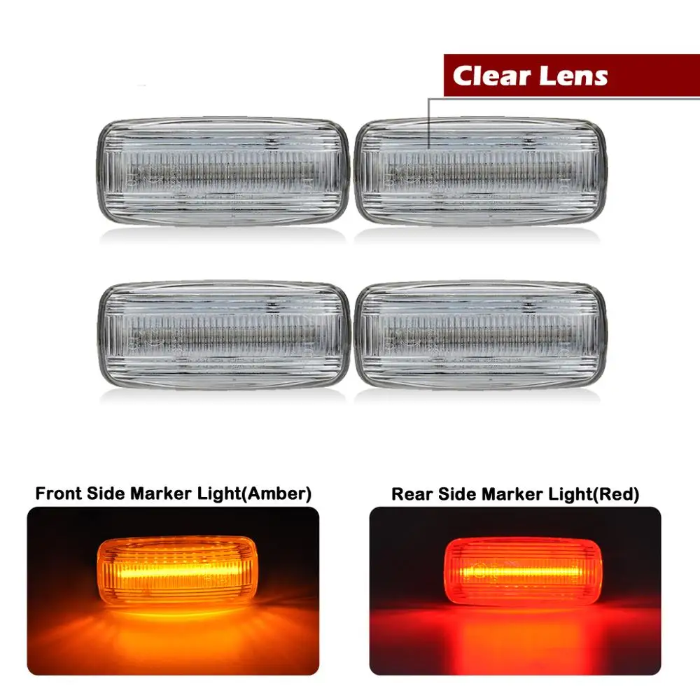 4Pcs For Dodge RAM 2500HD 3500HD Double Wheel 2010-2018 front  rear LED Side Fender Marker turn signal light  side marker lamp