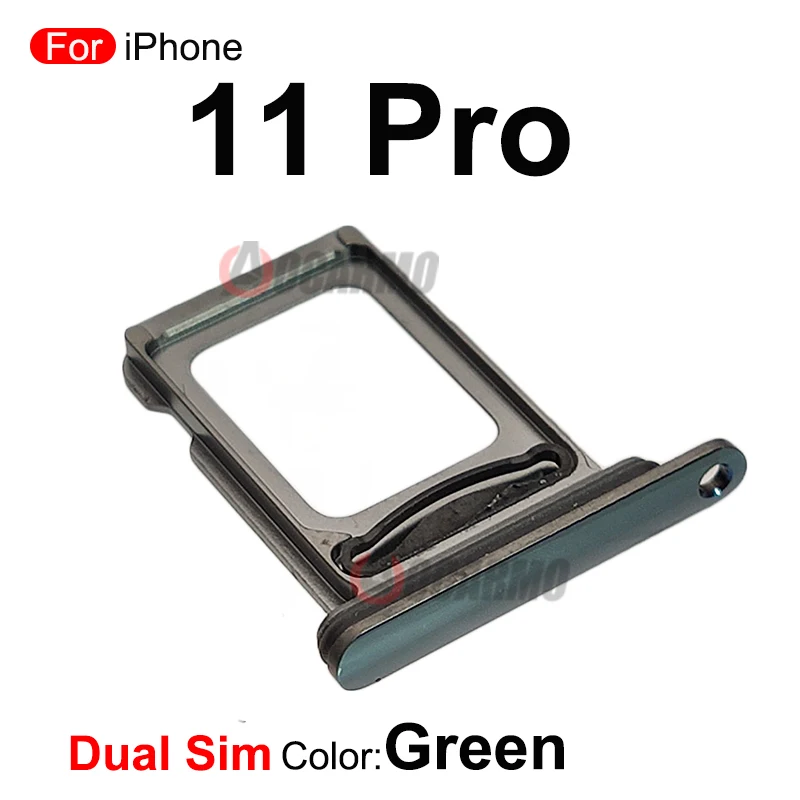 Sim Tray For iPhone 11 Pro Single and Dual SIM Card Slot With Waterproof Rubber Ring Replacement Part