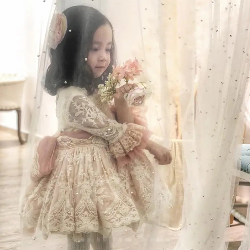 3PCS Baby Spring Summer Lace Vintage Palace Spanish Lolita Ball Gown Princess Dress for Girl Birthday Easter Wedding Party Y2735
