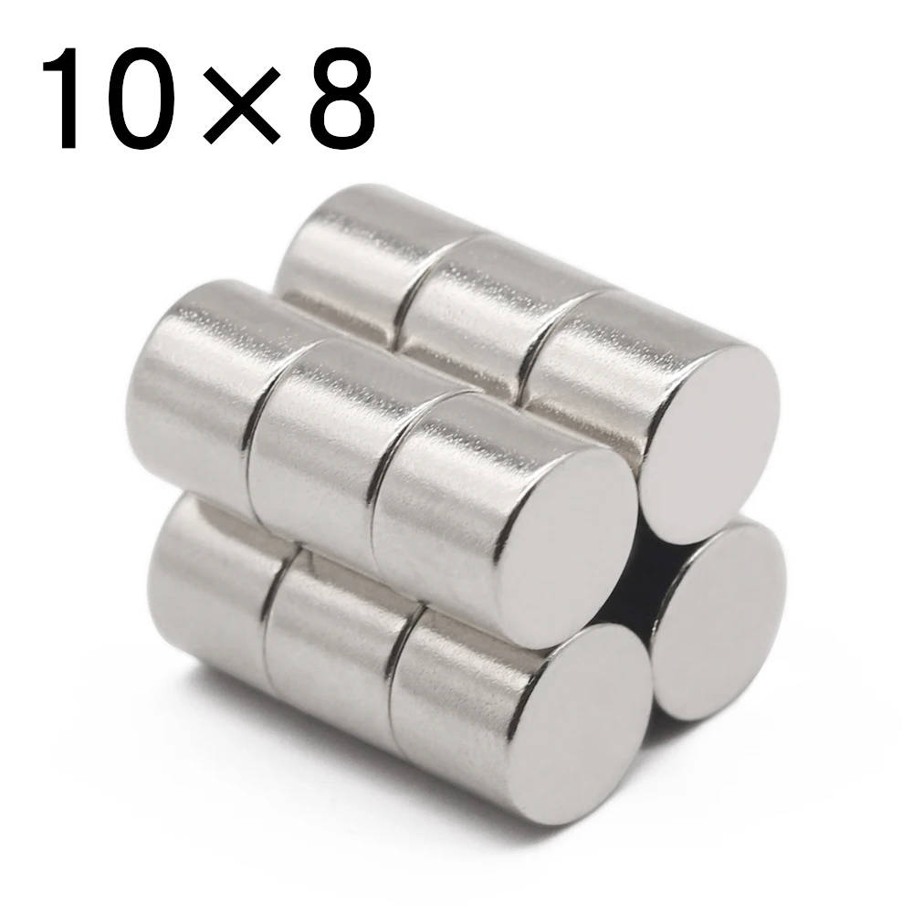 

5/10/20/50 Pcs 10x8 Round NdFeB Neodymium Magnet N35 Super Powerful Small imanes Permanent Magnetic Disc