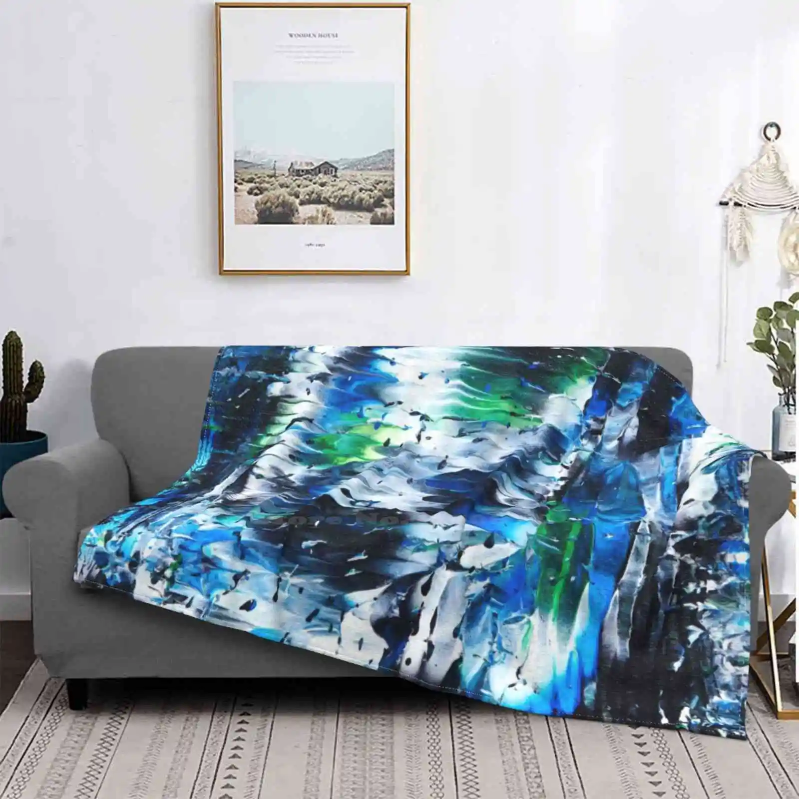 Untitled Piece Of Abstract That Reminds Me Of 80S Video Games Shaggy Throw Soft Blanket Sofa/Bed/Travel Love Gifts Abstract