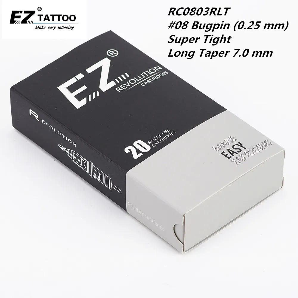 RC0803RLT EZ Revolution Tattoo Cartridge Needles Round Liner (RL) #08 Bugpin Super Tight X Taper for Rotary Machine 20PCS/Box