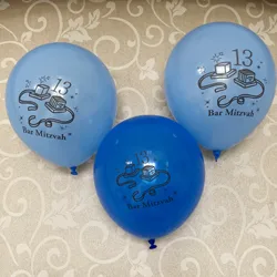 Blue Bar Mitzvah 13 balloons Boy Jewish Tefillin Latex Balloon Thirteen Birthday Party Decorations