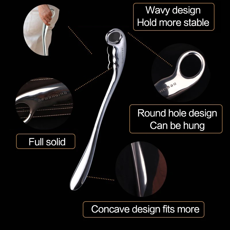 Professional Metal Shoe Horn Long Handle 52cm Length Alloy For Convenient Wearing Shoes Horn Leather High Heel Hanging Spoon