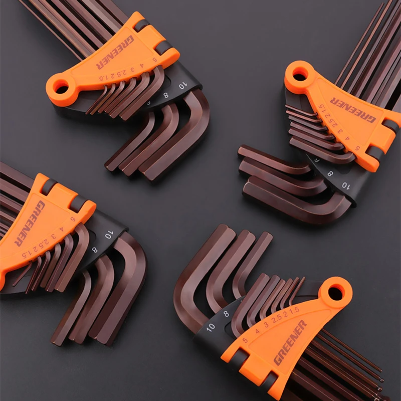 육각 렌치 세트 스크루 드라이버 유니버설 알렌 키 1.5mm-10mm 9PCS 더블 엔드 L 타입 육각 플랫 볼 스패너 미터법 핸드 툴