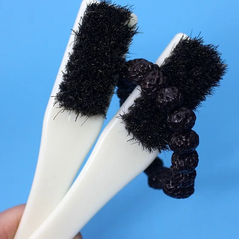 1 PCS 6แถวขนแปรงขนแปรงด้ามพลาสติกสำหรับวอลนัท Bodhi เครื่องประดับเล่นเครื่องมือขัดโลหะสนิมแปรงทำความสะอาด
