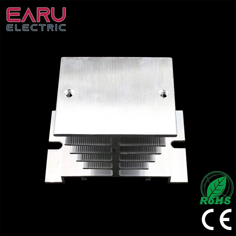 1 pcs New Aluminum Fins Single Phase Solid State Relay SSR 10A to 40A Aluminum Heat Sink Dissipation Radiator Newest  Rail Mount