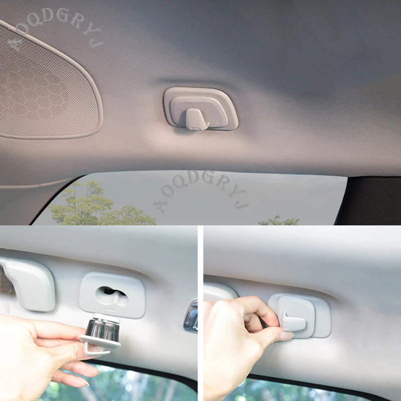 2 Pcs Car Styling for Volvo XC90 2015-2019 Internal Roof Multi-function Hook Organizer Shopping Bag Holder Hanger Modification