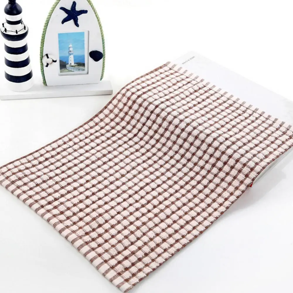 Soft Plaid Absorbent Kitchen Table Dishcloth Cotton Cleaning Cotton Tea Towel