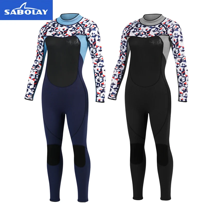 

SABOLAY Women 3MM SCR Neoprene Wetsuit High Elasticity Surf Diving Suit Jellyfish Clothing European And American Style