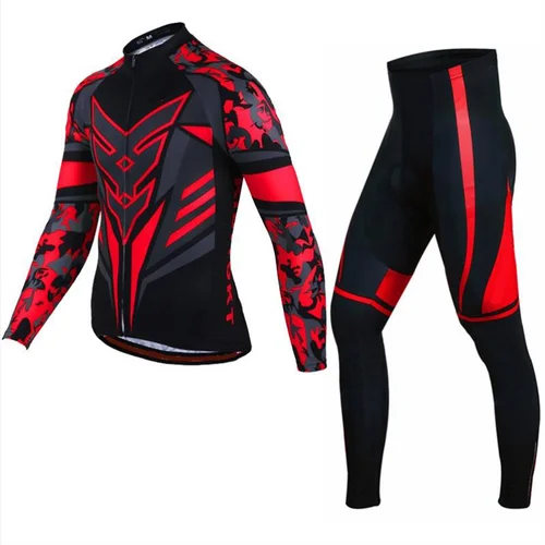 Imagen 1 del producto Conjunto de Ciclismo de manga larga para hombre, Jersey con pantalones, ropa de bicicleta, traje de carreras, equipo profesional, gran oferta, Otoño e Invierno