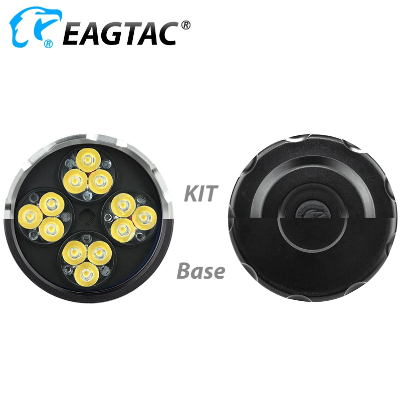 EAGTAC MX30L4XC Kit Extra Compact LED Flashlight Stainless Steel Bezel 4*18650 Battery 5136 Lumens 6500K Nichia 219C CRI92