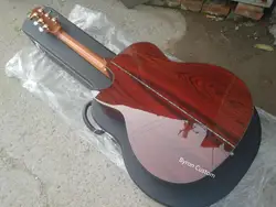 handmade guitar AAAA all solid wood customize cocobolo guitar single cut design acoustic electric guitar