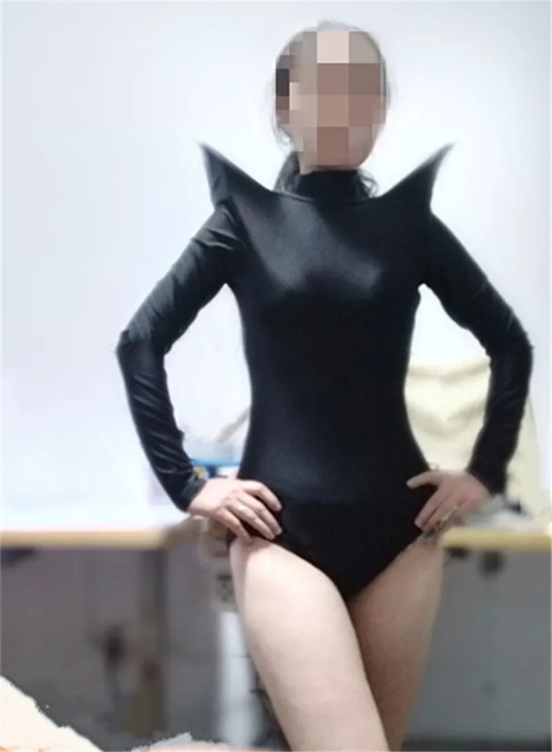 레드 블랙 플라이 숄더 스테이지 바디 슈트 여성 DJ 가수 댄서 섹시한 무대 착용 재즈 댄스 레오타드 나이트 클럽 공연 의상