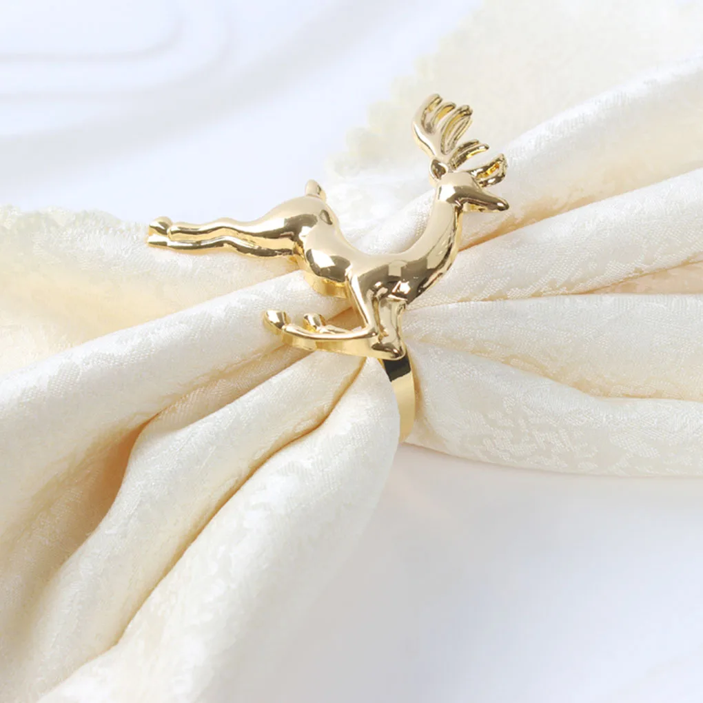 

12pcs Elk Napkin Rings Interesting Tissues Decoration Napkins Buckles