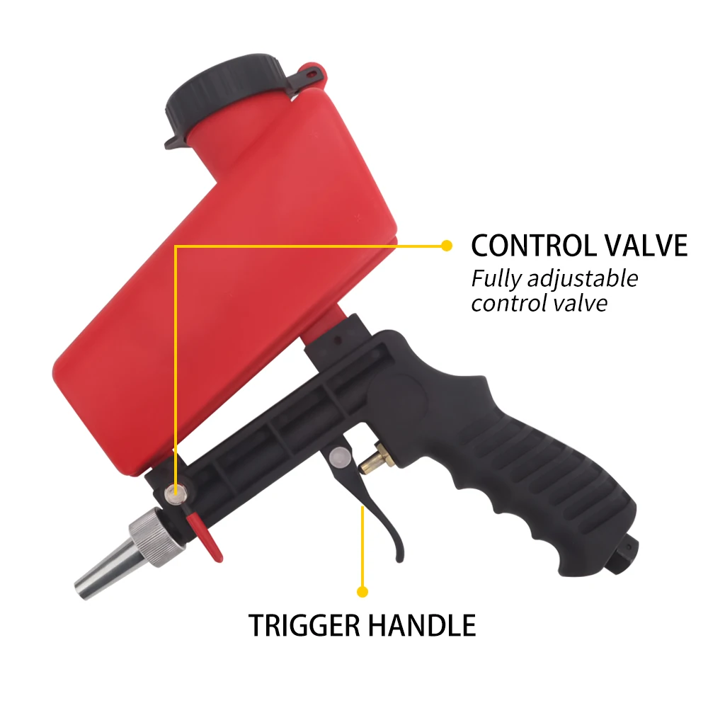 Sand Blaster Gun Kit Portable Gravity  Anti-Rust Sandblasting Gun Handheld Pneumatic Anti-Rust Air Sandblaster Gun