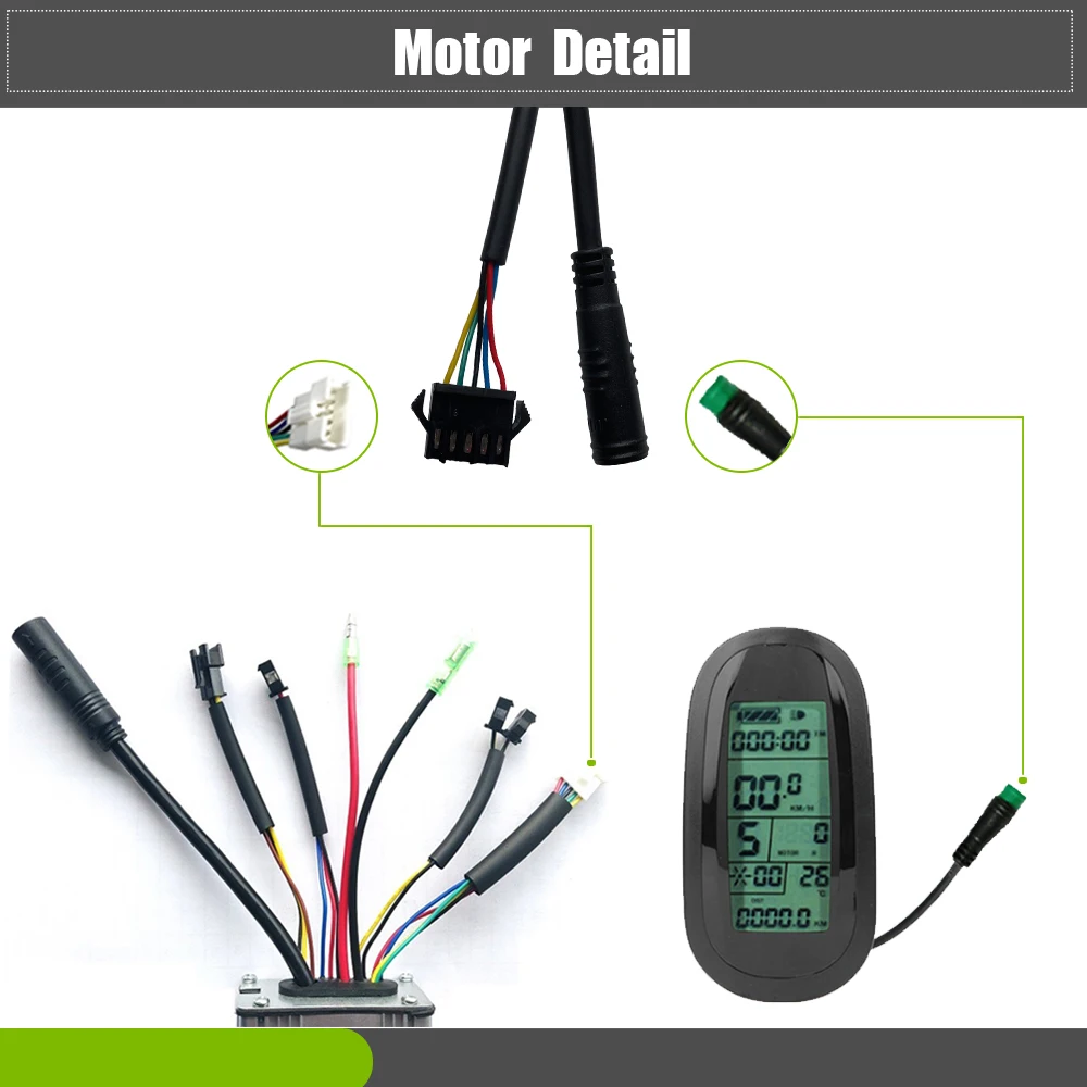 Cavo di conversione a 5 Pin per Controller KT e Display SM a spina impermeabile e connettore di prolunga per Kit Kuteng Ebike