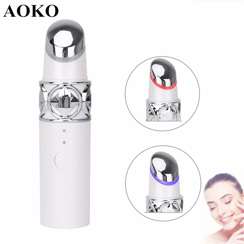 AOKO Portable Electric Eye & Lip Beauty Apparatus Anti Wrinkle Eye Massager Anti Aging Lip Care LED Photon Therapy Device USB