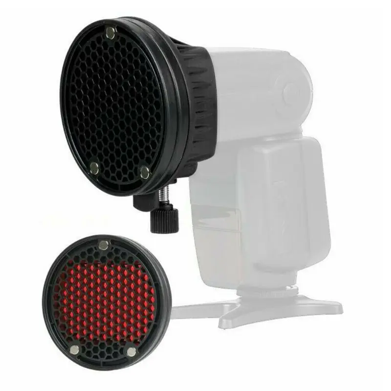 Adaptador de montaje magnético Universal, Reflector de rejilla con 4 filtros de Gel de Color, bola difusora, Control de Flash y Speedlight