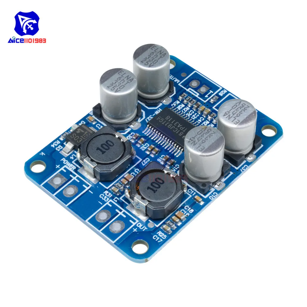 diymore TPA3118 PBTL Mono Digital Audio Power Amplifier Board 60W 8V -24V Power AMP Module Car High Out Low Power