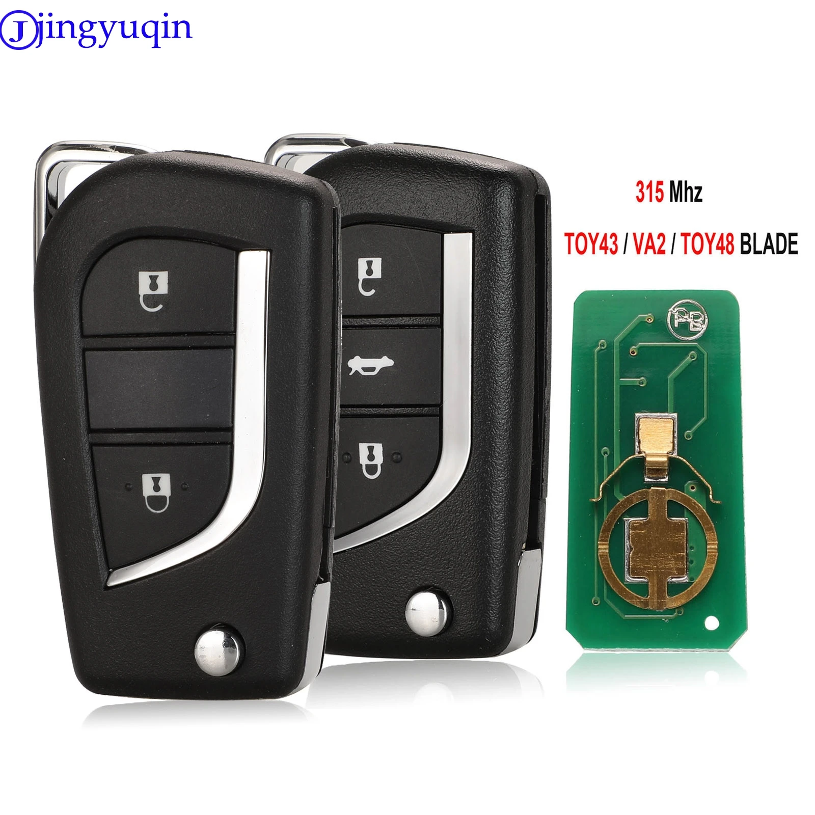 

jingyuqin Remote Control 2/3 b Smart Car Key Fob 315MHz for Toyota Carola/ New Vios/Rav4/Reiz/Camry/Highlander/Yaris/E'Z