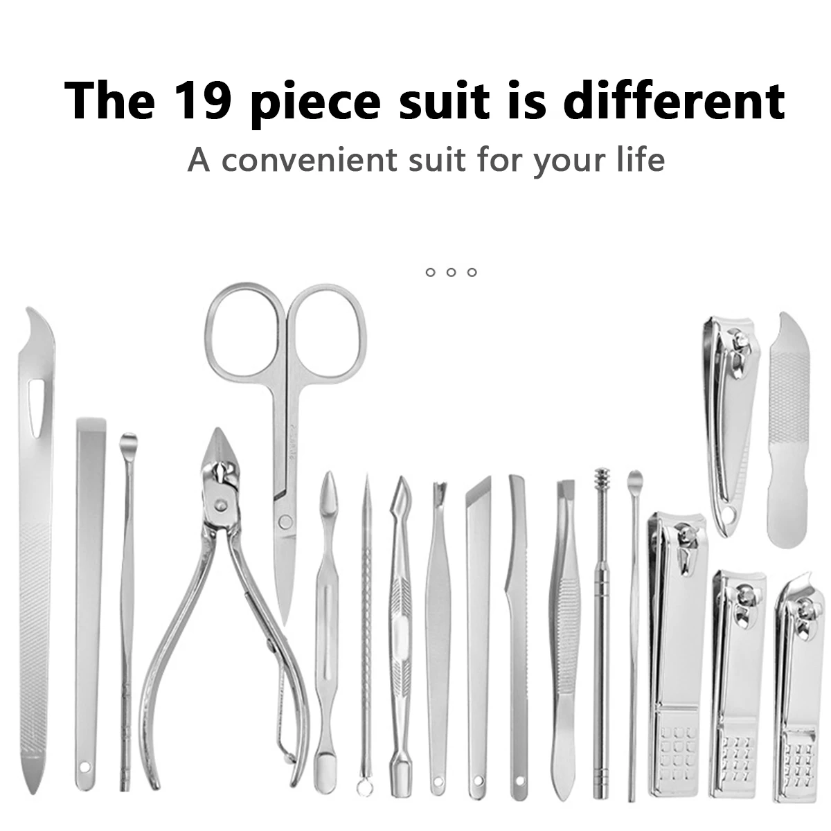 19pcs/set Pruning Nail Clippers Cutting Pliers Set Single Nail Groove Pedicure Inflammation Dead Skin Clipper Tool Home Tool