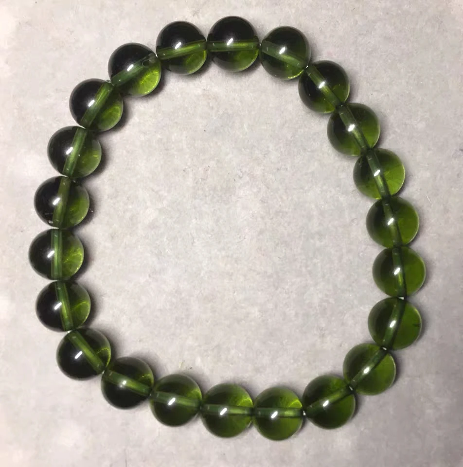 Hot Sale A++ Natural Moldavite green aerolites crystal stone Bracelet energy apotropaic 22g-36g/ lot Unique Bracelet