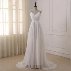 Jiayigong Beach Wedding Dress vestido de noiva Customized Plus Size Spaghetti Straps Beading Chiffon  Gowns Bridal Dresses