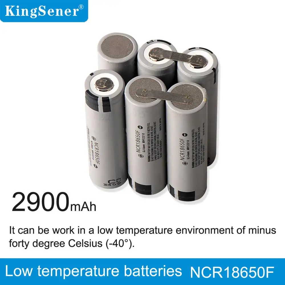 KingSener NCR18650F 3.7V 2900mAh 18650 niski poziom odporny na temperaturę baterii do latarki Radio akumulator litowy 18650