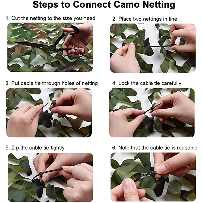 Camouflage Net 1.5M*2 3 4 5 6 7 8 9 10M Camo Netting Bulk Roll Mesh Cover Blind for Hunting Decoration Sun Shade Party Camping