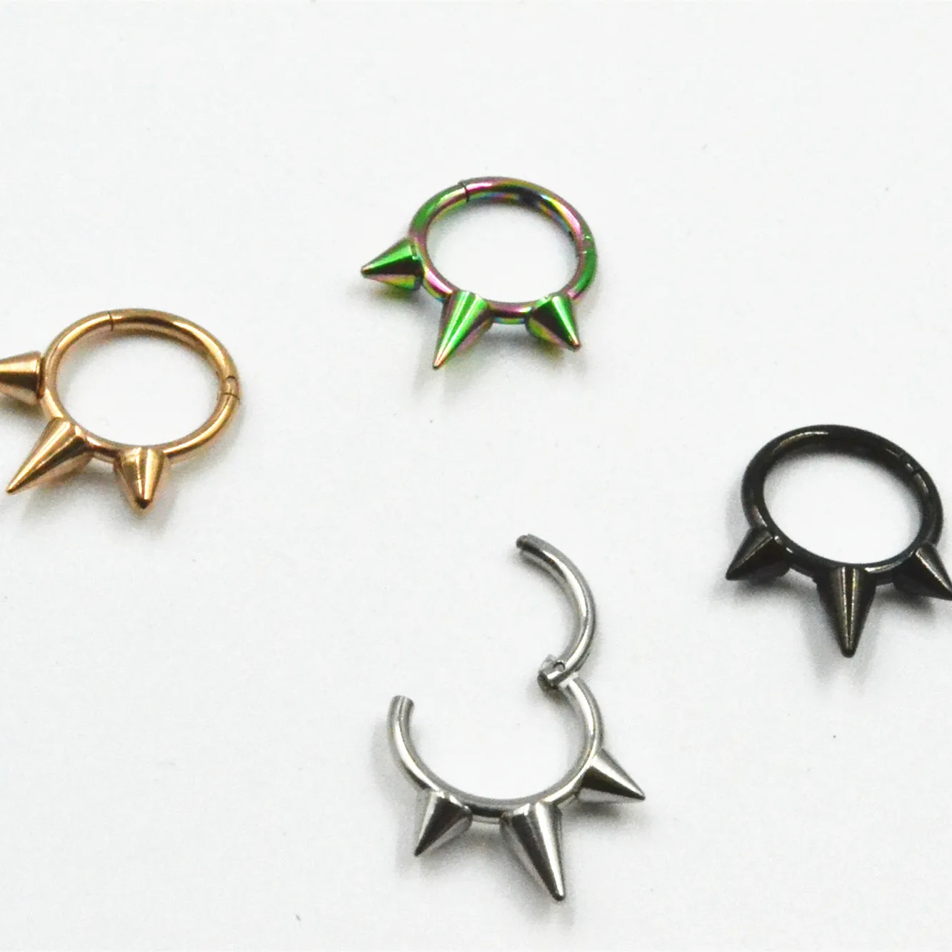 20pcs/lot  Seamless Hinged Segment Ring Septum Nose  Clicker Cartilage Nose/Lip Ear Diath Helix Spike 16GX8MM