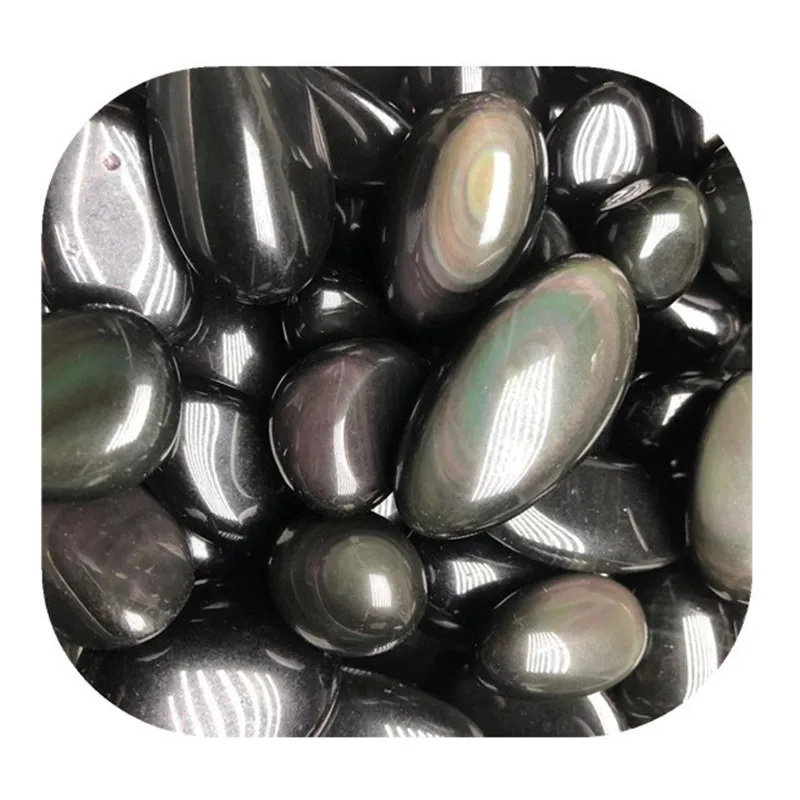 

New arrivals 25-30mm healing crystals gemstone natural rainbow eye obsidian tumbled stone for sale