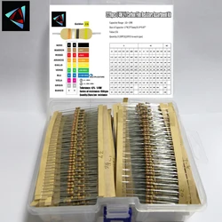 3120 piezas 156 valores 1 -10M Ohm 1/4W 5% Kit surtido de resistencias de película de carbono componentes electrónicos