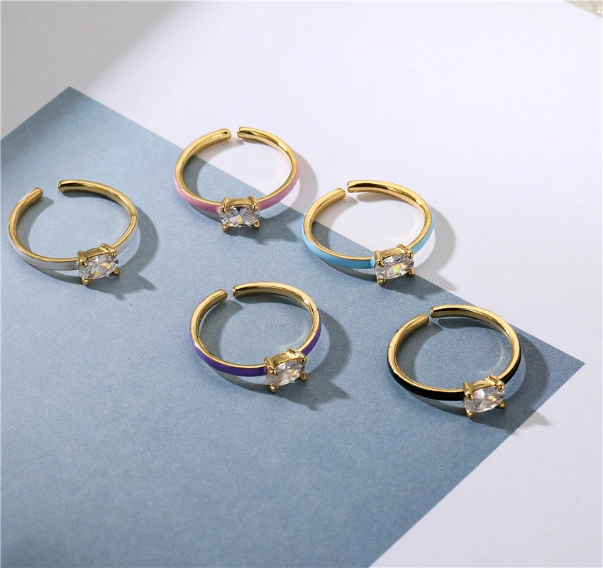 HECHENG,Female Zircon Ring ,Colorful Ring Wedding Jewelry ,Multicolor Fashion Circle Party Accessories