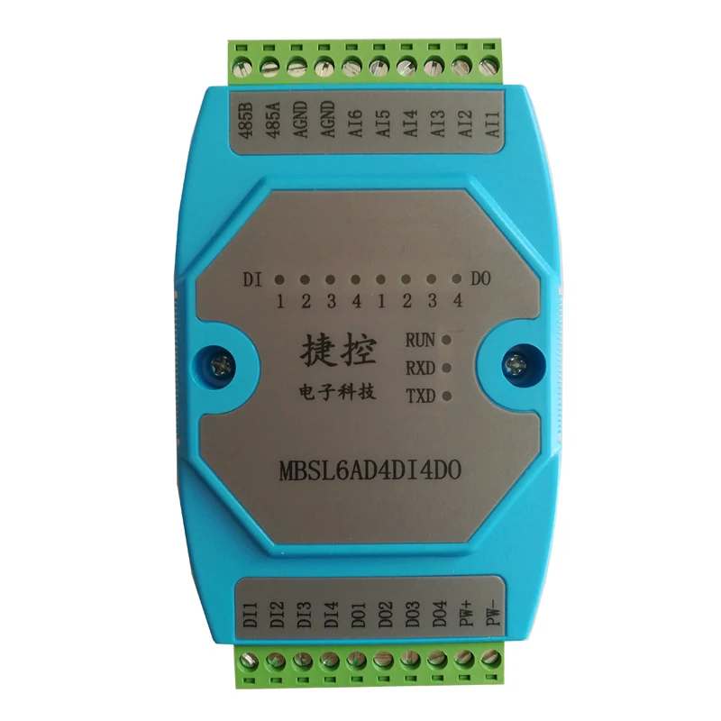 

6AD/4DI/4DO Road 0-20mA аналоговый вход 4 дорожный цифровой выходной модуль MODBUS связь RS485 Сбор данных изоляция