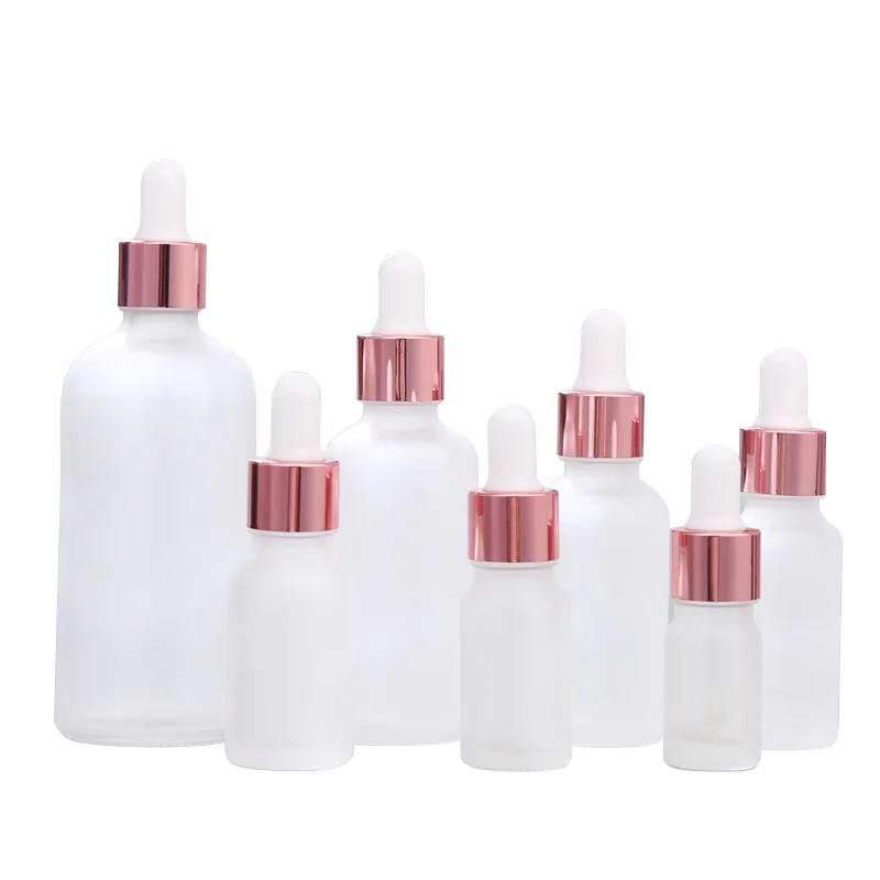 5-100ML Tubes Frosted Dropper Amber Glass Aromatherapy Liquid for Essential Massage Oil Pipette Refillable Bottles