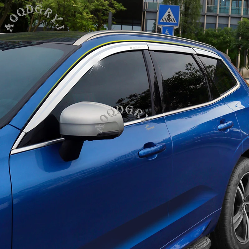 Car Styling For Volvo XC60 2018-2020 ABS Chrome Window Visor Sun Rain Guard Vent Shade 6pcs