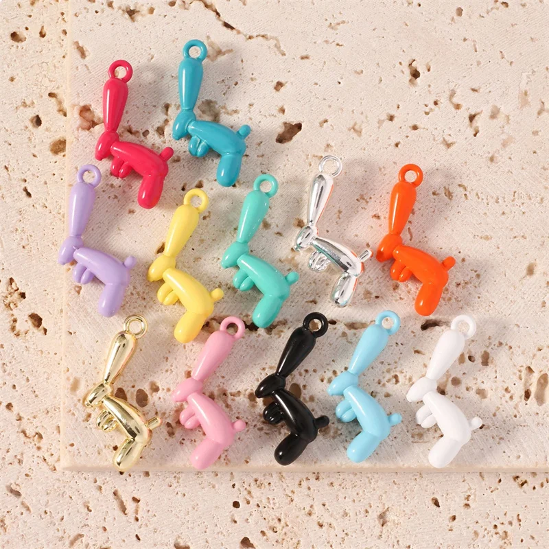 10pcs Lovely 3D Rabbit Charms Candy Color Animal Pendant for DIY Handmade Crafts Necklace Earrings Jewelry Making Accessories