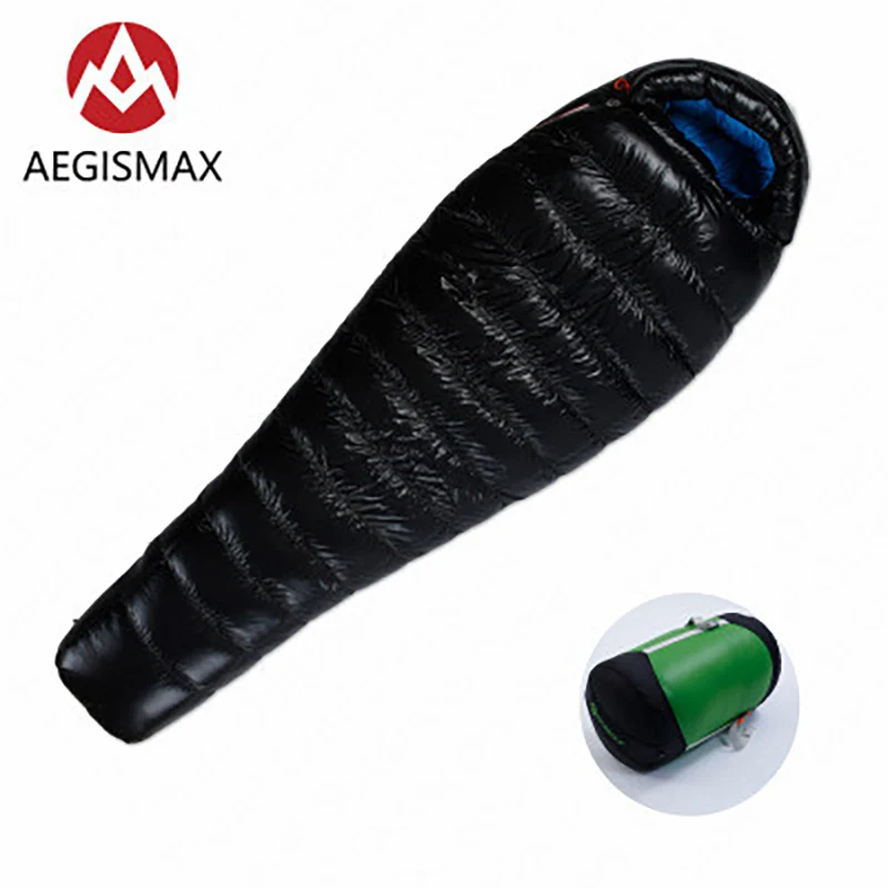 

AEGISMAX D Sleeping Bag Outdoor Camping FP650+ Thicken 10℉~23℉ Warm Mummy Type Sleeping Bag 90% White Duck Down Winter Windproof