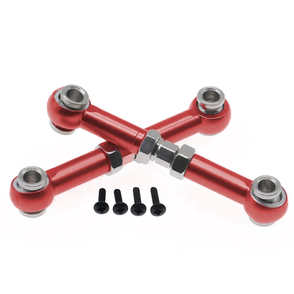 Alloy 2pcs front suspesnion turnbuckle tie/link rod M3 for rc hobby model car 1-14 Wltoy 144001 buggy option parts hop-ups parts