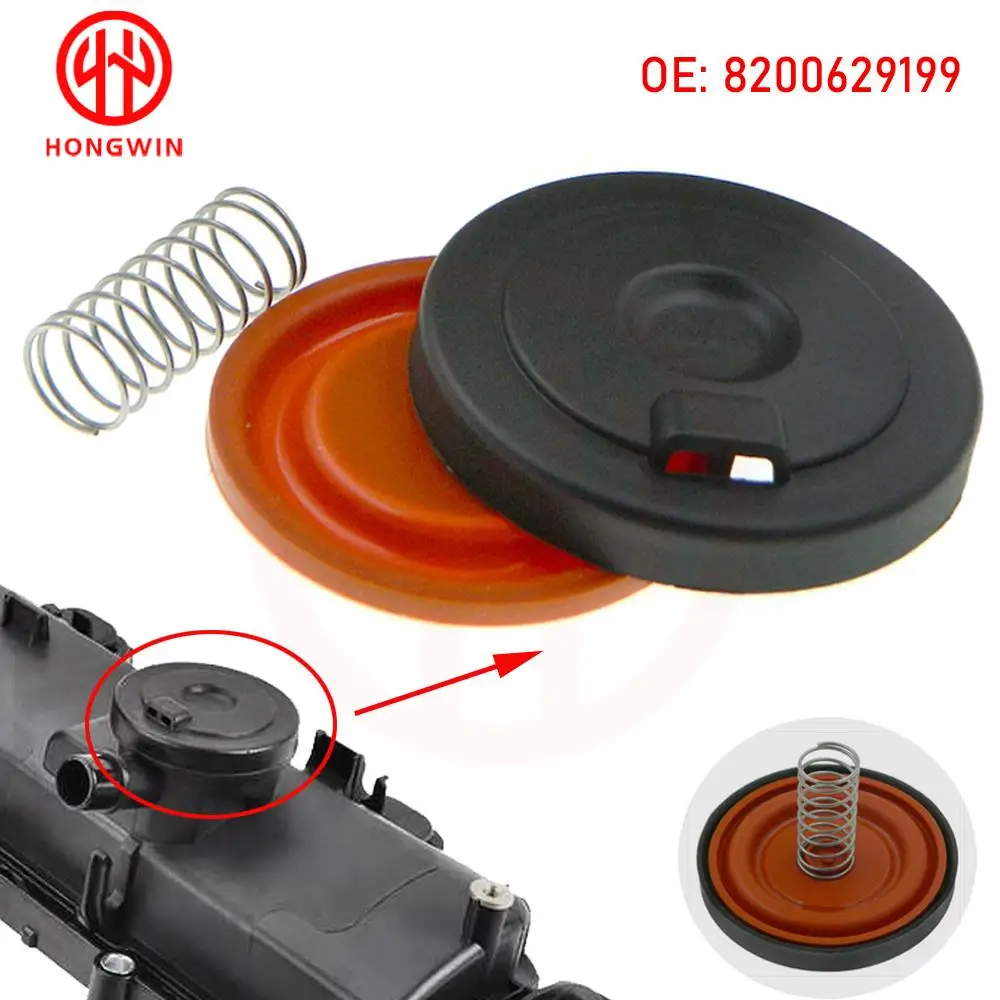 Zestaw naprawczy pokrywy zaworów HONGWIN PCV z membraną 8200629199   Silnik K9K Renault Kangoo Dokker Lodgy Megane 3 4 Scenic 1.5dCi