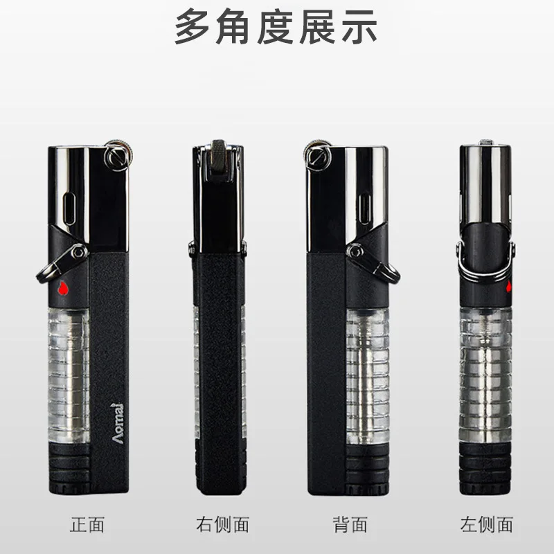 AOMAI Torch Lighter Flint Wheel Type Windproof Transom Metal Lighter Inflatable Butane 1300 C Cigarette Cigar Gadget