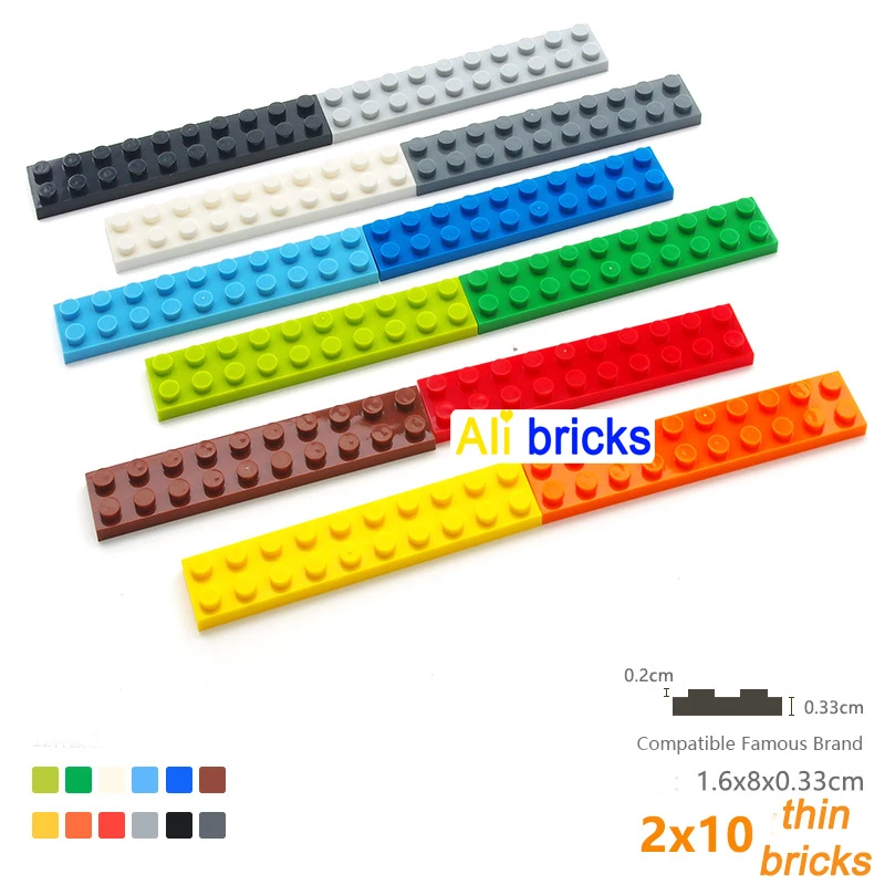 

30pcs DIY Building Blocks Thin Figures Bricks 2x10 Dots Educational Creative Size Compatible With 3832 Plastic Toys for Children