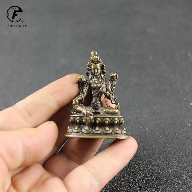 Aprox 5.5CM Height Green Tara Small Copper Statues Tantric Statues Buddha Statue Buddhism Buddhist Figure Figurine Desktop