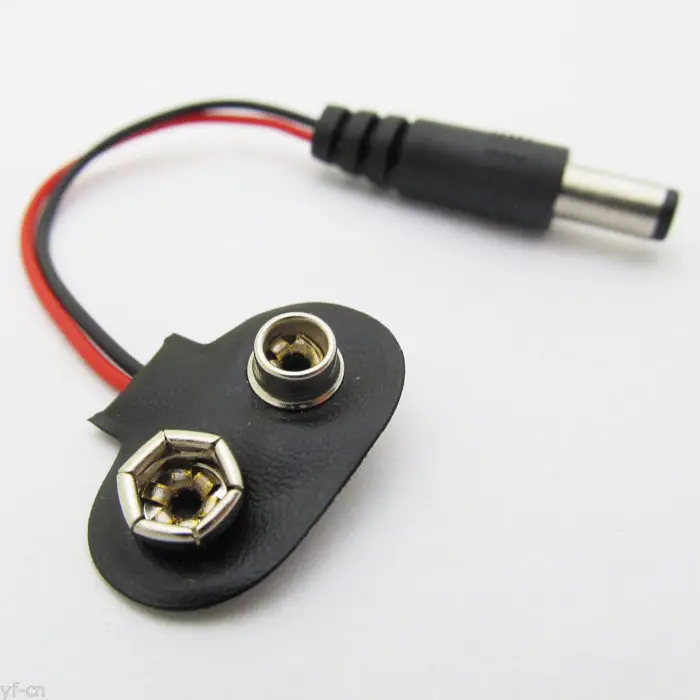 1pc 9V Battery Snap T-Type cable with 2.1 DC Power Plug