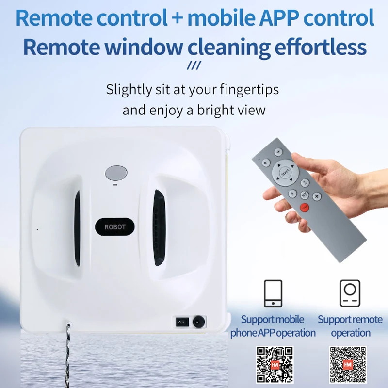 App Operation Smart Window Cleaner Robot, Auto Glass Cleaner robot with Anti-falling,Remote Control