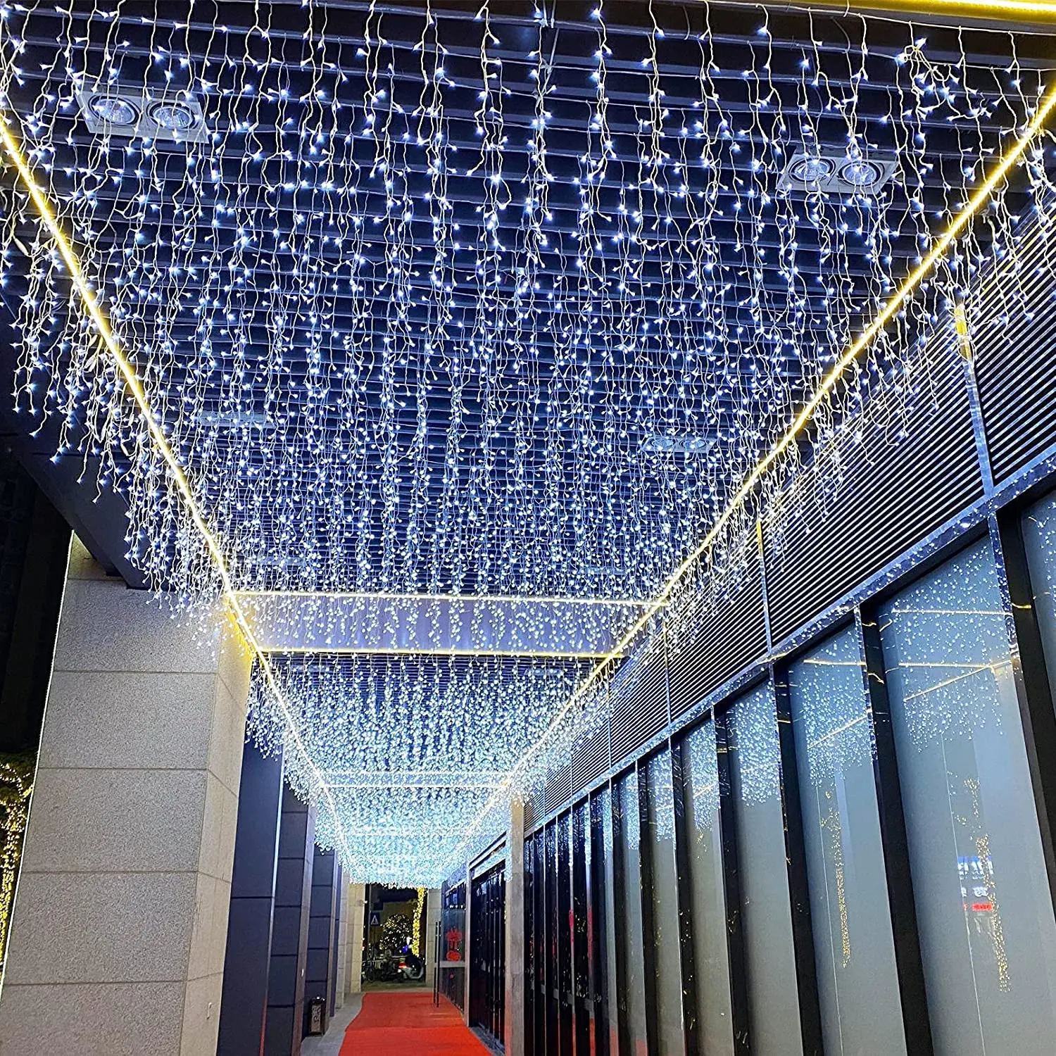Icicle Curtain Light Christmas Lights Outdoor Waterproof Festoon New Year Decoration House Plug-Operated 4M*0.3/0.6M