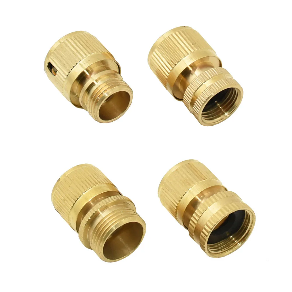 

6Pc Brass Hose Quick Connector 1/2 3/4" Male Female Thread Garden Water Gun Connector Car Washing Machine Tap Adapter